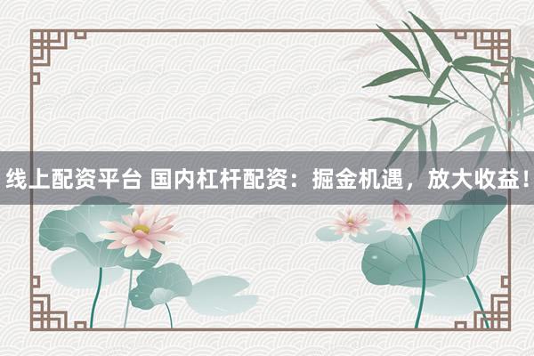 线上配资平台 国内杠杆配资：掘金机遇，放大收益！
